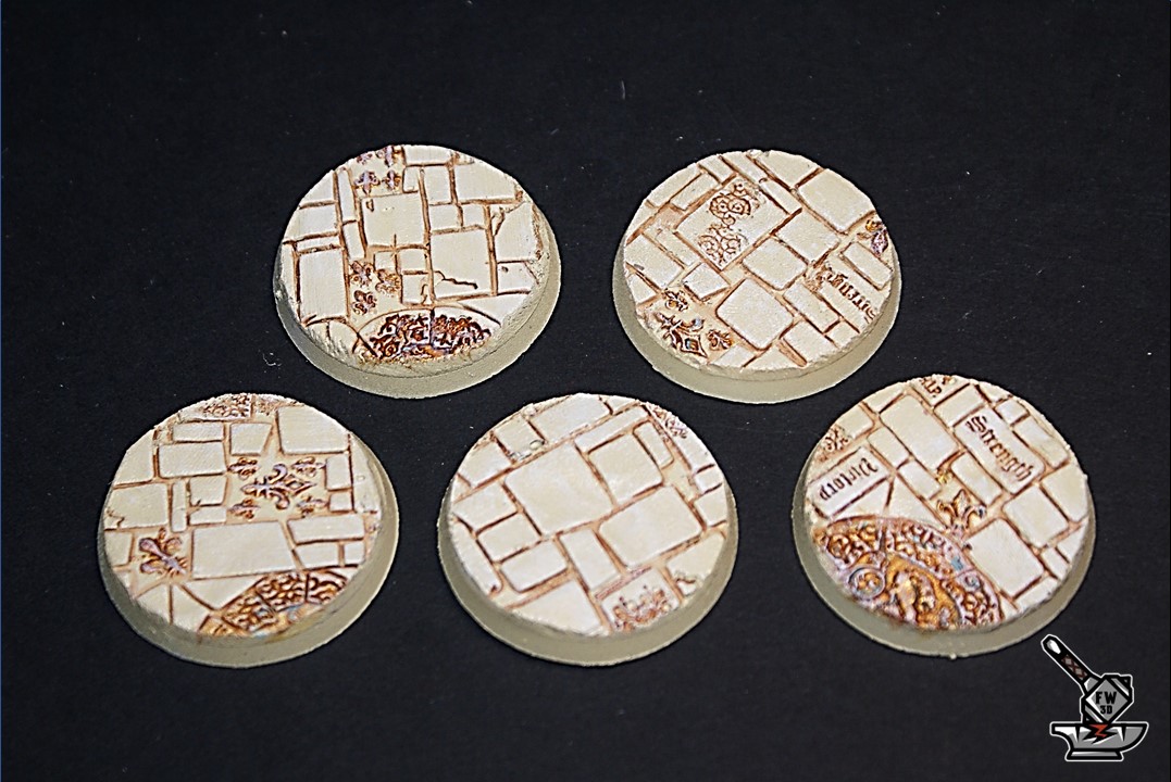 3 socles ronds ruines antiques diamètre 40 — Fantasy Workshop 3D