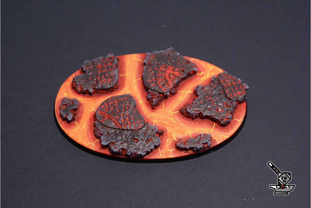 1 socle ovale Molten lava 165x110 aimanté — Fantasy Workshop 3D