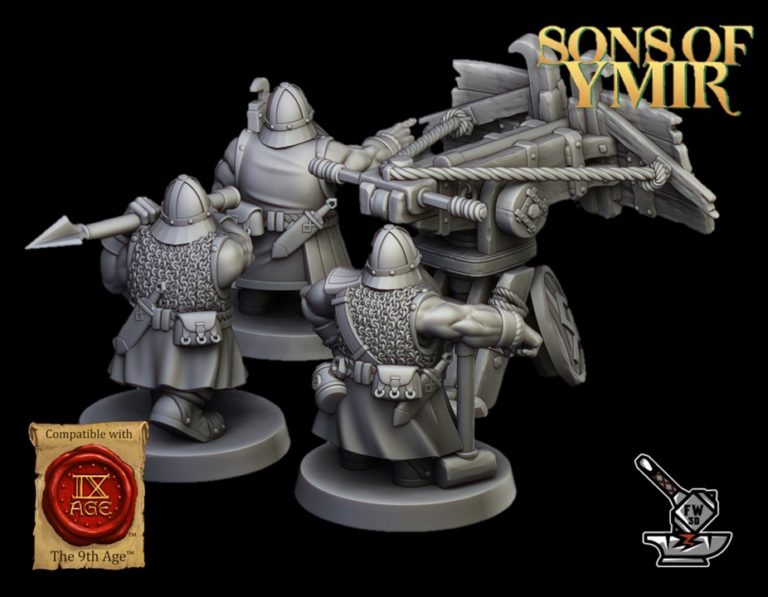 Baliste + 2 Servants Elfes Noirs Warhammer Old World - Métal OOP