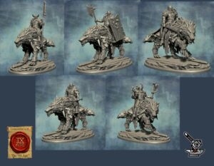 5 Chevaliers Eternal Vanguard sur loups
