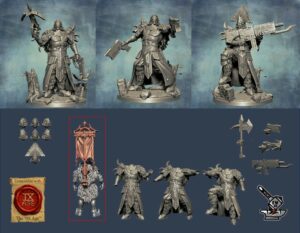 3 Chasseurs Eternal Vanguard avec bannières