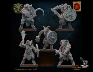 5 Guerriers Wildhorn herd Homme-bêtes (rang arrière)