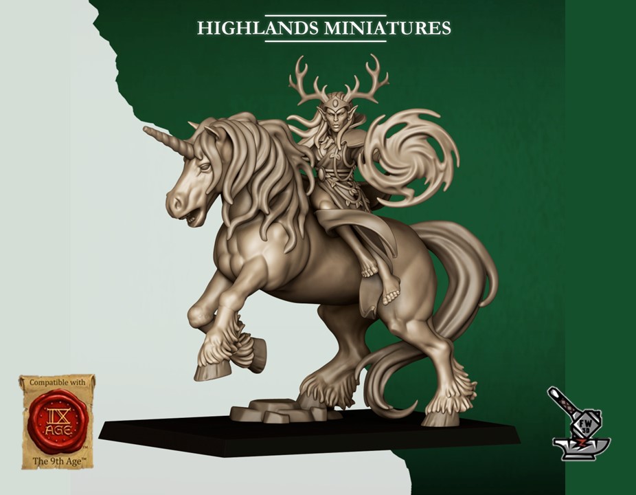Druide Elfe sauvage sur Licorne