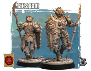 Meleagant avec lance et bouclier