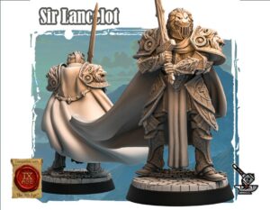 Sir Lancelot avec casque, champion humain