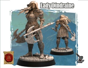 Lady_Dindraine, combattante humaine avec deux haches