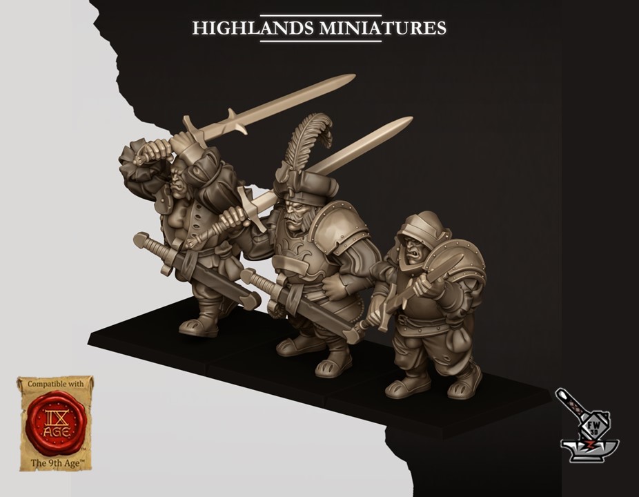 3 Ogres du Sunland avec épées à deux mains – Image 2