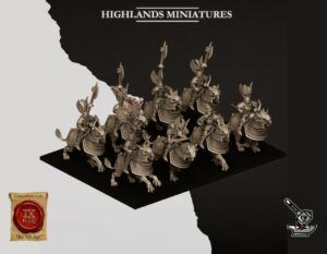 6 chevaliers du Sunland sur demi-griphs avec hallebardes et boucliers