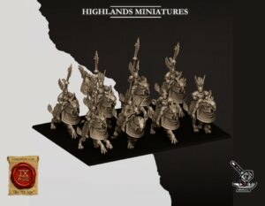 6 chevaliers du Sunland sur demi-griphs avec épées et boucliers