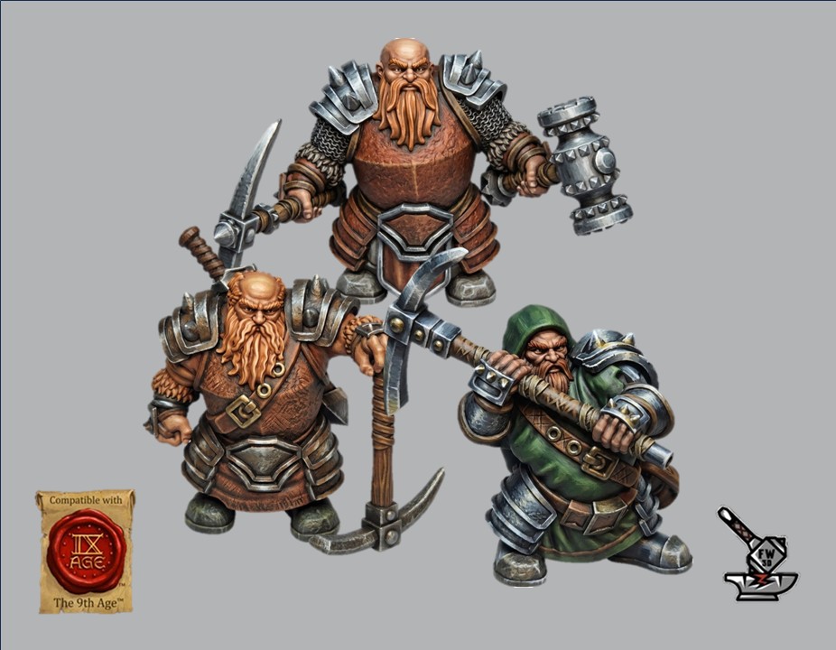 3 Mineurs Nains de Dwarheim