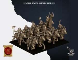 10 Pillards Nordiques montés avec armes et boucliers