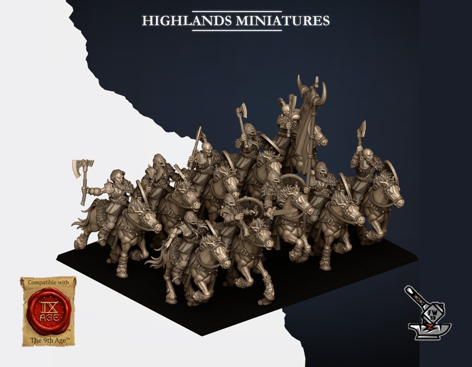 10 Pillards Nordiques montés avec armes à 2 mains (fléaux) – Image 4