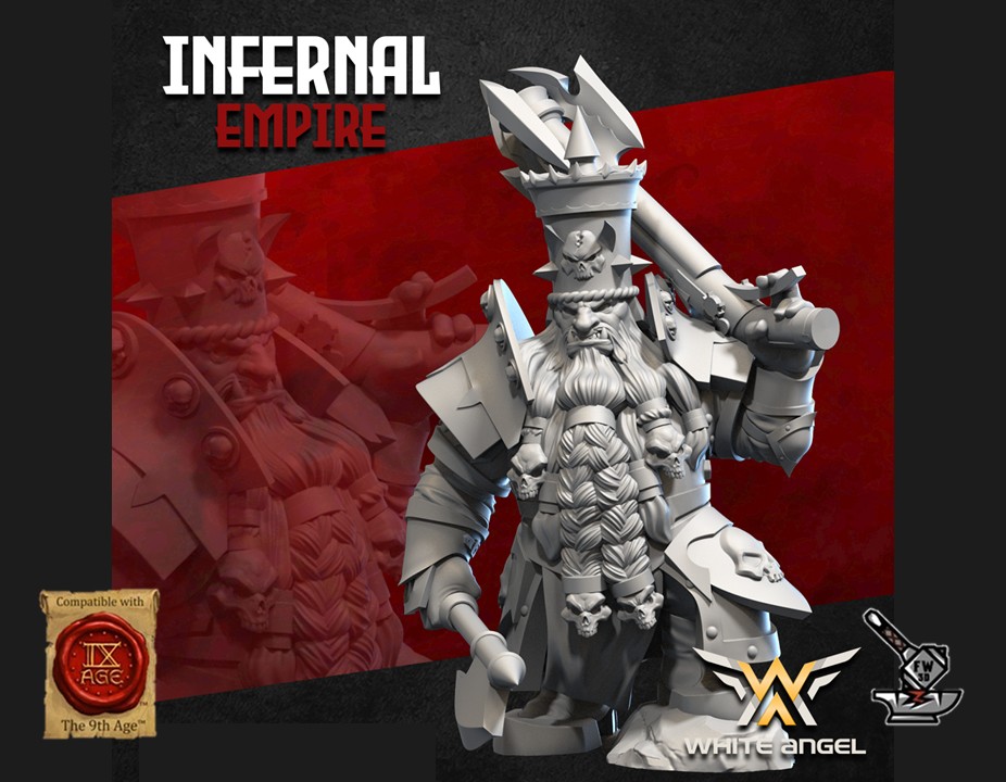 Commandant en armure des Nains infernaux avec arme de tir