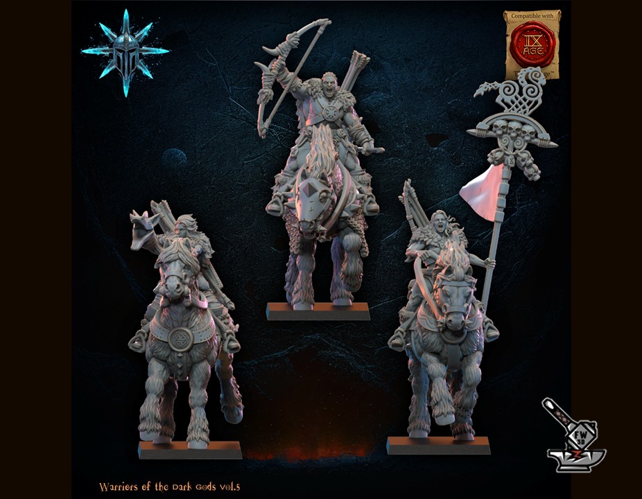 Etat-major des Cavaliers Barbares des dieux sombres avec arcs – Image 3