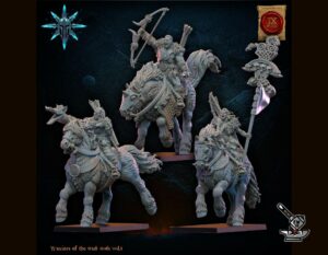 Etat-major des Cavaliers Barbares des dieux sombres avec arcs