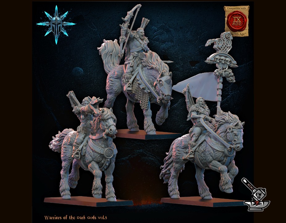 Etat-major des Cavaliers Barbares des dieux sombres avec arcs – Image 2