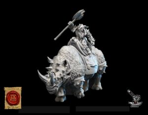 Commandant sur Rhinocéros Homme-bête (avec toutes les armes)